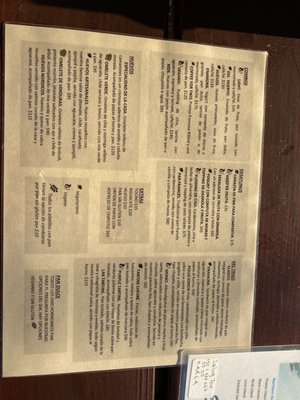 Menu photo 1 Enamora Bacalar, ROO Menu photo 1 Enamora Bacalar, ROO