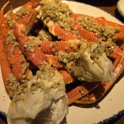 Red Lobster - Roasted garlic butter crab. Yummy, but messy.