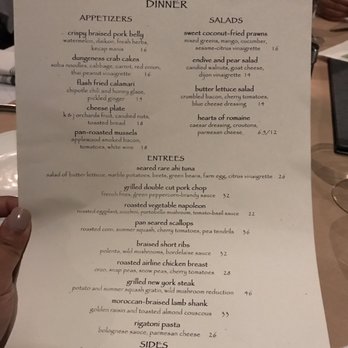 Celadon - Dinner menu - Seafood Near Me - Napa, California