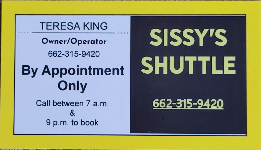 SISSY’S SHUTTLE Updated July 2024 Amory, Mississippi Town Car Service Phone Number Yelp