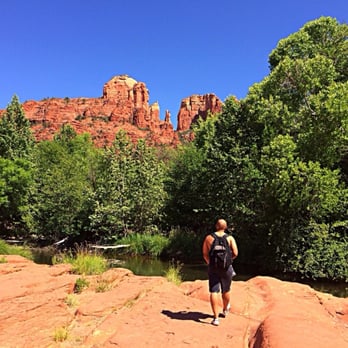 Cathedral Rock - Cathedral Rock in the distant... - Hiking Near Me - Sedona, Arizona Cathedral Rock - Cathedral Rock in the distant... - Hiking Near Me - Sedona, Arizona