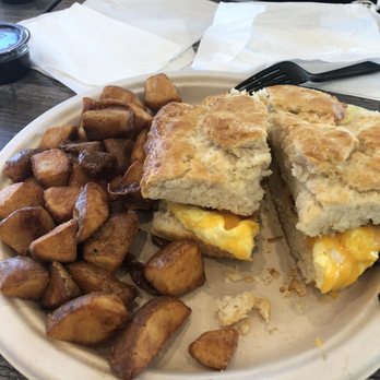 Butter Cafe & Bakery - Biscuit sandwich with breakfast potatoes - Breakfast & Brunch Near Me - Upland, California Butter Cafe & Bakery - Biscuit sandwich with breakfast potatoes - Breakfast & Brunch Near Me - Upland, California