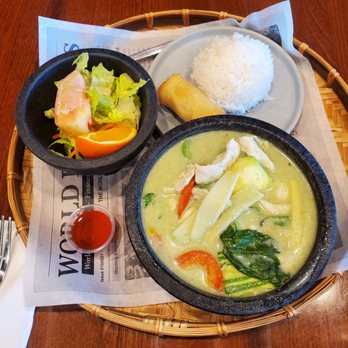 Krok - Green curry lunch special, comes with Thai tea or soda - Thai Near Me - Las Vegas, Nevada