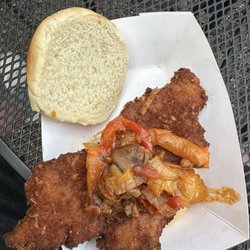 The Pines Restaurant & Beer Garden - Pork schnitzel.