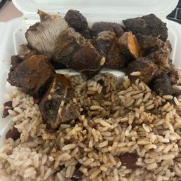 Jerk pork with rice & peas Jerk pork with rice & peas