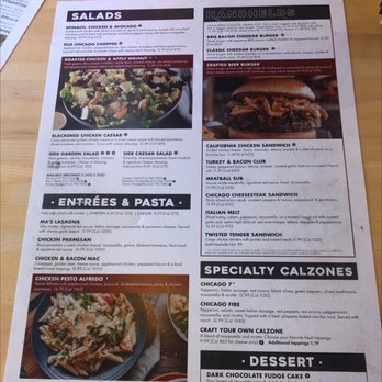 Old Chicago Pizza + Taproom - Menu Salads, entrées, pasta, handhelds, calzones, dessert - Pizza Near Me - OLATHE, Kansas