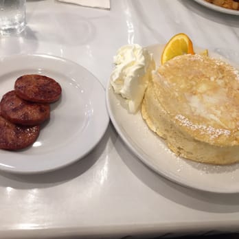 Aloha Kitchen - Diamond Head pancake with a side of Portuguese sausage - Breakfast & Brunch Near Me - Honolulu, Hawaii Aloha Kitchen - Diamond Head pancake with a side of Portuguese sausage - Breakfast & Brunch Near Me - Honolulu, Hawaii