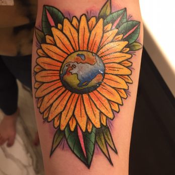 Olde Tyme Tattoo - My beautiful sun flower done by Jordy - Tattoo Near Me - Fullerton, California Olde Tyme Tattoo - My beautiful sun flower done by Jordy - Tattoo Near Me - Fullerton, California