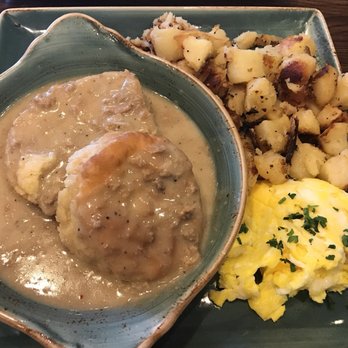 First Watch - Biscuits & turkey sausage gravy. Add more meat, please. Skillet potatoes were yummy. - Cafes Near Me - Columbus, Georgia First Watch - Biscuits & turkey sausage gravy. Add more meat, please. Skillet potatoes were yummy. - Cafes Near Me - Columbus, Georgia
