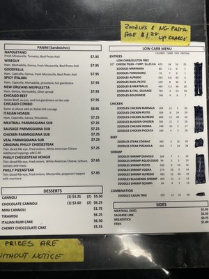 Menu photo 1 Wiseguys Joplin, MO