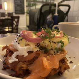 Smoked Salmon Potato Waffle