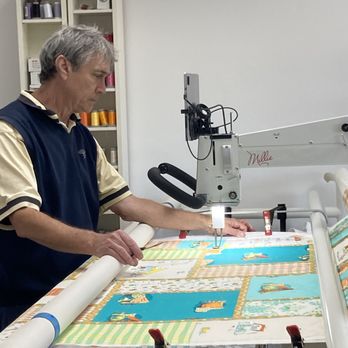 Quilt n Things Fiber Arts - Paul at the longarm! - Fabric Stores Near Me - La Crescenta, California Quilt n Things Fiber Arts - Paul at the longarm! - Fabric Stores Near Me - La Crescenta, California