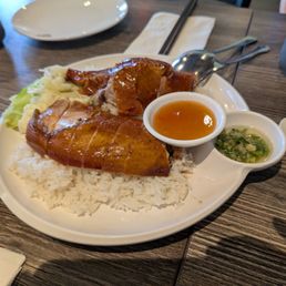Roast duck and soy sauce chicken over rice Roast duck and soy sauce chicken over rice