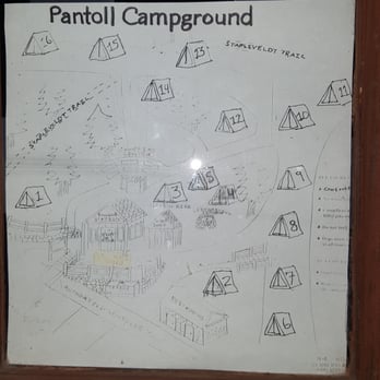 Pantoll Campground - camp site map. sites 1-4 are a short walk from your car. The rest are on the hill and will require a lot of steep hiking to get to them. - Hiking Near Me - Mill Valley, California