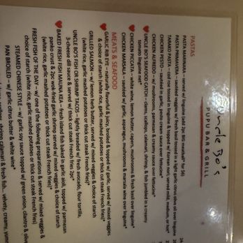Uncle Bo's Pupu Bar & Grill - Pasta, meat seafood menu - American Near Me - Honolulu, Hawaii Uncle Bo's Pupu Bar & Grill - Pasta, meat seafood menu - American Near Me - Honolulu, Hawaii