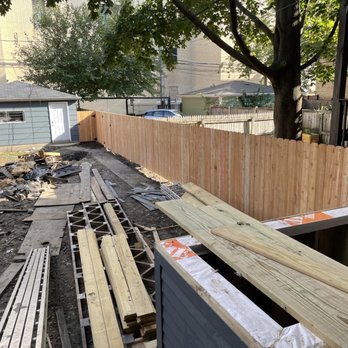 Flores Fence - Backyard is still a mess but the fence looks great! - Fences & Gates Near Me - Chicago, Illinois Flores Fence - Backyard is still a mess but the fence looks great! - Fences & Gates Near Me - Chicago, Illinois