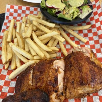 Loli Farms - Half chicken with salad and French fries! - Peruvian Near Me - Pasadena, California