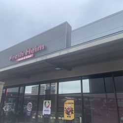 Outside from the parking lot of the front of the store.