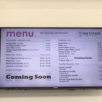 Sun Tea Mix - Menu (as of 3/27/2020) - Bubble Tea Near Me - Honolulu, Hawaii Sun Tea Mix - Menu (as of 3/27/2020) - Bubble Tea Near Me - Honolulu, Hawaii