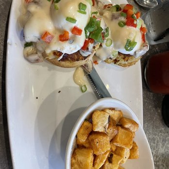 Another Broken Egg Cafe - Crab Cake Benedict and homefries - Breakfast & Brunch Near Me - Huntsville, Alabama Another Broken Egg Cafe - Crab Cake Benedict and homefries - Breakfast & Brunch Near Me - Huntsville, Alabama