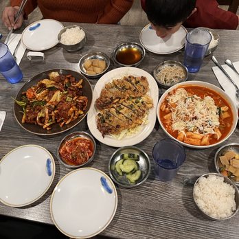 Danbi Korean Restaurant - 51. Osam Bulgogi, 20. Meat Jun, 3. Spicy Rice Cake, rice and Banchan. - Korean Near Me - San Jose, California Danbi Korean Restaurant - 51. Osam Bulgogi, 20. Meat Jun, 3. Spicy Rice Cake, rice and Banchan. - Korean Near Me - San Jose, California