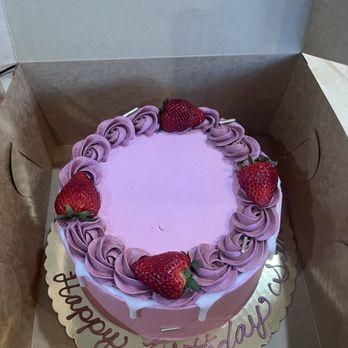 Dulceology - Our girl's colors and strawberries added on top for flair! - Bakeries Near Me - Baltimore, Maryland