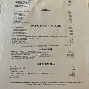 Club Lago - Menu - Italian Near Me - Chicago, Illinois