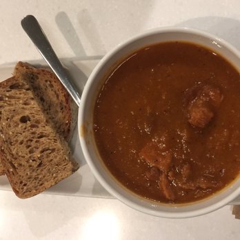 Bridgehead - Smoked sausage and lentil soup, with multigrain sourdough bread. Soup had a spicy kick. - Coffee & Tea Near Me - Ottawa, Ontario