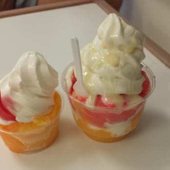Sweet and Shavery - Mango and Strawberry with Vanilla custard, topped with condensed milk - Desserts Near Me - Davis, California Sweet and Shavery - Mango and Strawberry with Vanilla custard, topped with condensed milk - Desserts Near Me - Davis, California