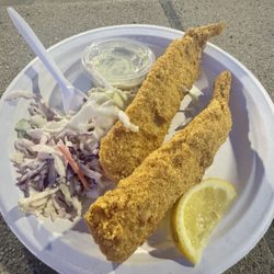Free plate of seafood and coleslaw