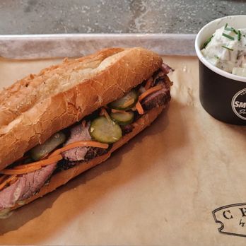 Craft by Smoke & Fire - Pasadena - Smoked tri-tip Banh MI, with red skin potato salad. Perfect on a hot day! - Barbeque Near Me - Pasadena, California Craft by Smoke & Fire - Pasadena - Smoked tri-tip Banh MI, with red skin potato salad. Perfect on a hot day! - Barbeque Near Me - Pasadena, California