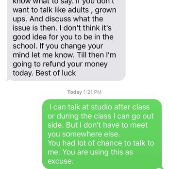 JKD NYC - He ignore all my message and tell me he didn't hear from me then he suspended me.(he is emphasizing he never suspended me) - Trainers Near Me - New York, New York JKD NYC - He ignore all my message and tell me he didn't hear from me then he suspended me.(he is emphasizing he never suspended me) - Trainers Near Me - New York, New York