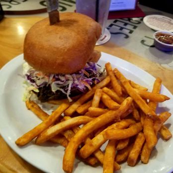 Pillbox Tavern - Pulled Pork Sandwich and Fries - American Near Me - Solana Beach, California Pillbox Tavern - Pulled Pork Sandwich and Fries - American Near Me - Solana Beach, California
