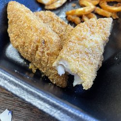 Arby's - Hush Puppy Breaded Fish-3 piece. Very flaky and, surprisingly, good fish!!
