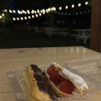 Erick Schat's Bakkery - Eclairs and strawberry eclairs - Bakeries Near Me - Bishop, California Erick Schat's Bakkery - Eclairs and strawberry eclairs - Bakeries Near Me - Bishop, California