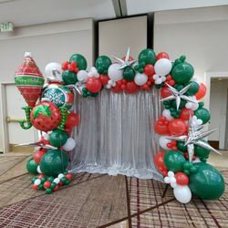 A Pop Of Color by Tiffany - Holiday ornament backdrop with silver sequin curtain