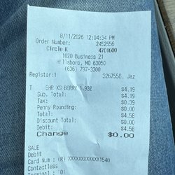 Circle K - Price I was charged