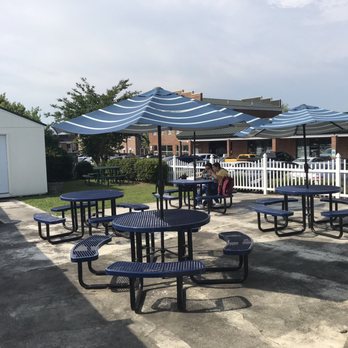 Wally's Sweet Spot - Back of Wally's with shaded tables - Ice Cream & Frozen Yogurt Near Me - Chester, Virginia Wally's Sweet Spot - Back of Wally's with shaded tables - Ice Cream & Frozen Yogurt Near Me - Chester, Virginia