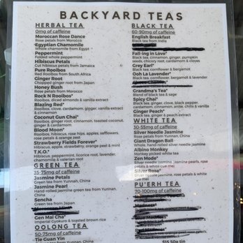 Backyard Brew - Menu - May 2021 - Coffee & Tea Near Me - Palo Alto, California