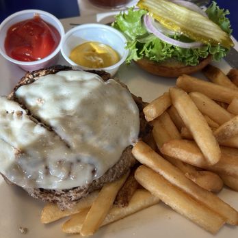 BaCalls Cafe - Turkey Burger with fries. Add cheese! - New American Near Me - Cincinnati, Ohio