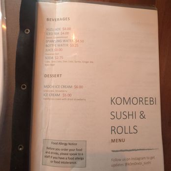 Komorebi Sushi & Rolls - Menu - Japanese Near Me - Kirkland, Washington