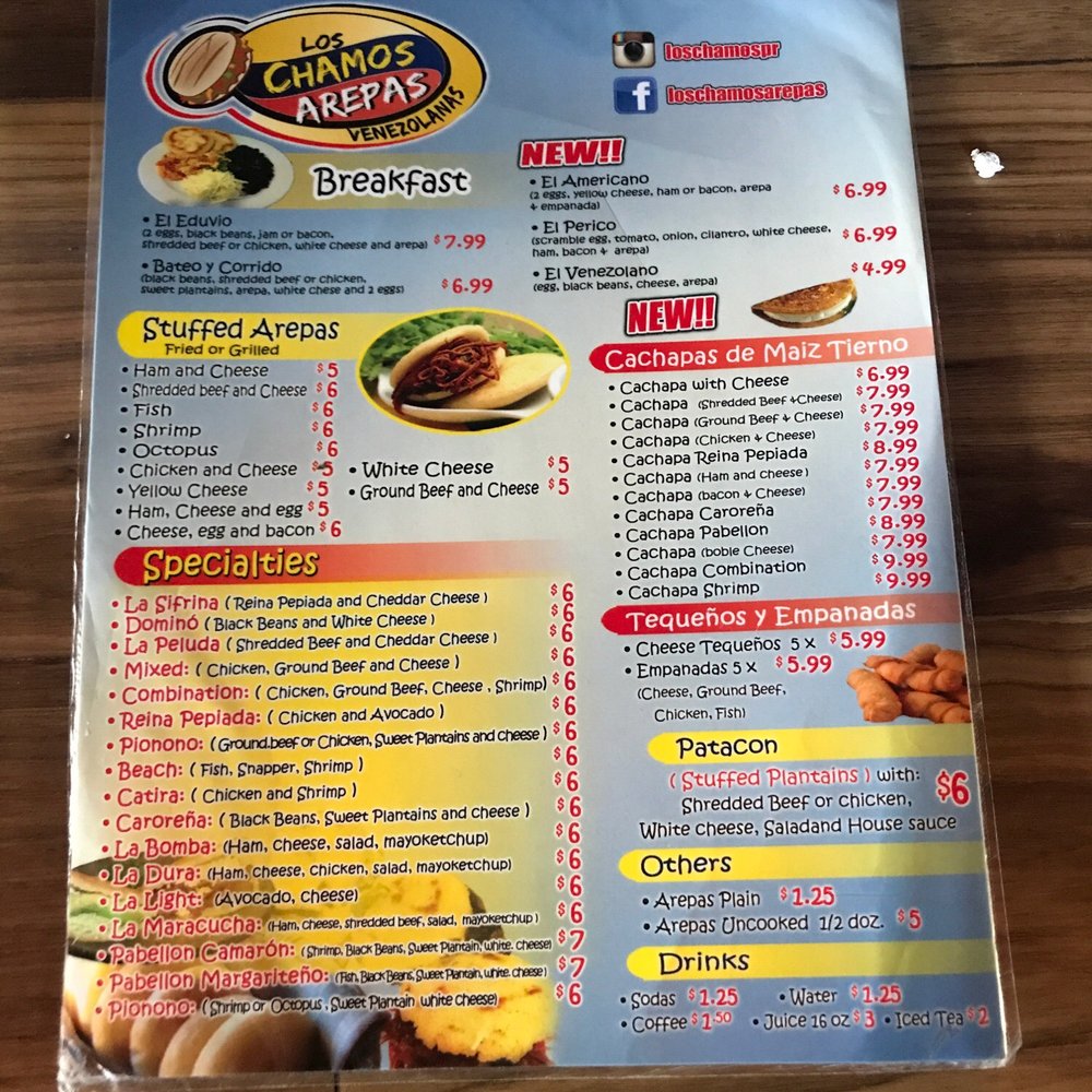 Los Chamos Arepas - Menu - Venezuelan Near Me - Carolina, Puerto Rico Los Chamos Arepas - Menu - Venezuelan Near Me - Carolina, Puerto Rico