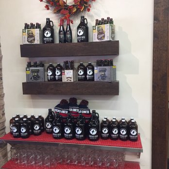 Scorched Earth Brewing Company - Wall of growlers - Breweries Near Me - Algonquin, Illinois