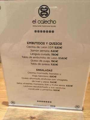 Menu photo 2 El Calecho León, LE Menu photo 2 El Calecho León, LE