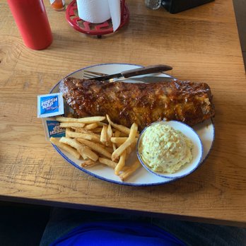 Mia's Table - Baby back ribs, potato salad and fries. - American Near Me - Shenandoah, Texas Mia's Table - Baby back ribs, potato salad and fries. - American Near Me - Shenandoah, Texas
