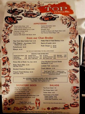 Menu photo 6 The Top Steakhouse Columbus, OH Menu photo 6 The Top Steakhouse Columbus, OH