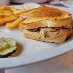 Main Street Grill - Chicken cordon bleu sandwich with hollandaise on the side. This is my new craving.