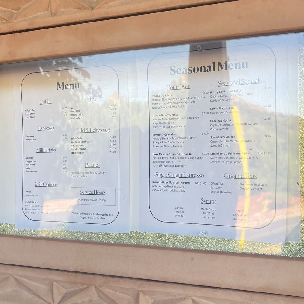 FreeForm Coffee Roasters - Menu - Coffee Roasteries Near Me - Sedona, Arizona FreeForm Coffee Roasters - Menu - Coffee Roasteries Near Me - Sedona, Arizona