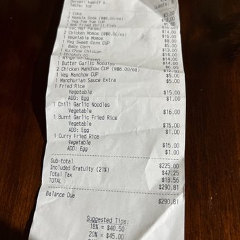 The Spice Garden - The complete bill - Chinese Near Me - Round Rock, Texas The Spice Garden - The complete bill - Chinese Near Me - Round Rock, Texas