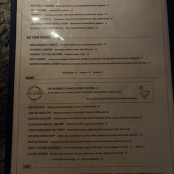 The Monroe - Menu - New American Near Me - Orlando, Florida